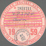 Austin Tax Disc 1959